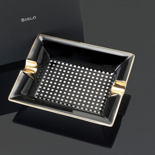Siglo Black Checkers Ashtray世纪雪茄烟灰缸 骨瓷 真金水 新款