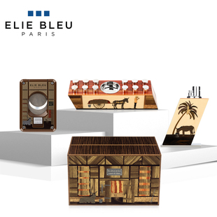 雪茄烟叶晾仓系列 雪茄盒 法国Elie Bleu雪茄烟灰缸打火机75支装