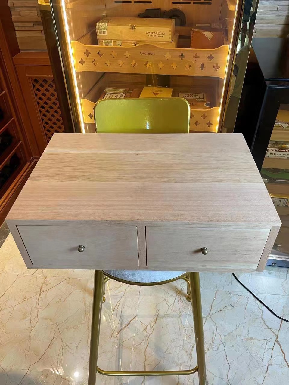 美晶水平线雪茄柜层架替换抽屉 雪松木裸养盒