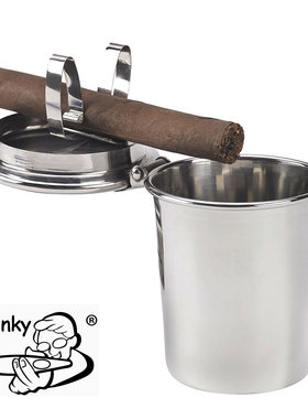 美国Stinky车载雪茄烟灰缸 不锈钢材质 可架雪茄可装烟灰