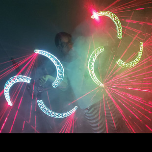 三刃双刃led发光弯刀 buugeng 九吉弯刀视觉艺术杂耍道具可带激光