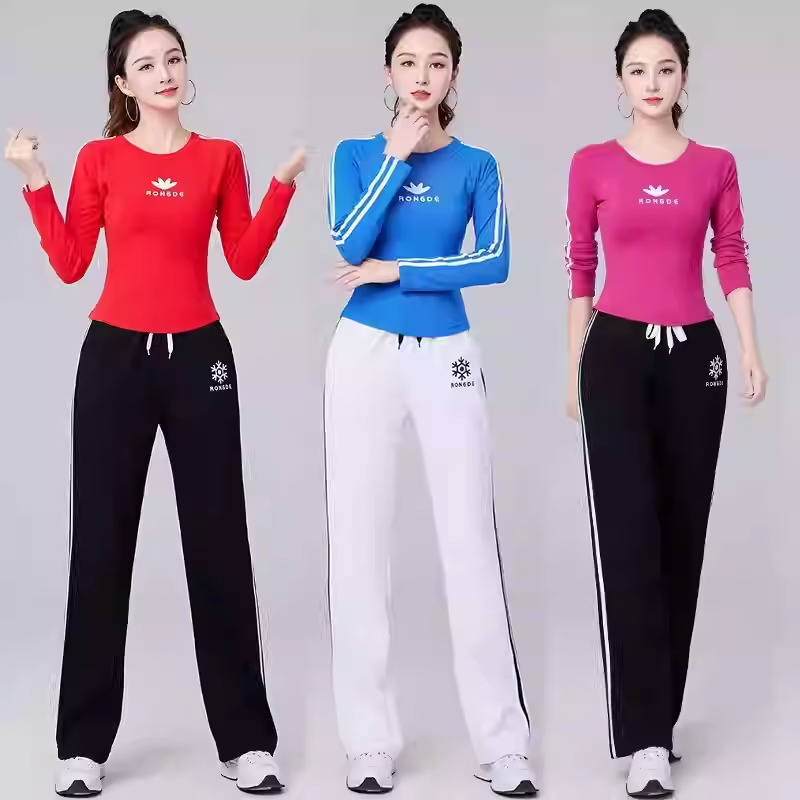 纯棉新款休闲运动服套装女春秋冬团队长袖健身服健步广场舞蹈服装,运动/瑜伽/健身/球迷用品,广场舞套装,淘宝优惠券,粉丝福利购,淘宝优惠卷