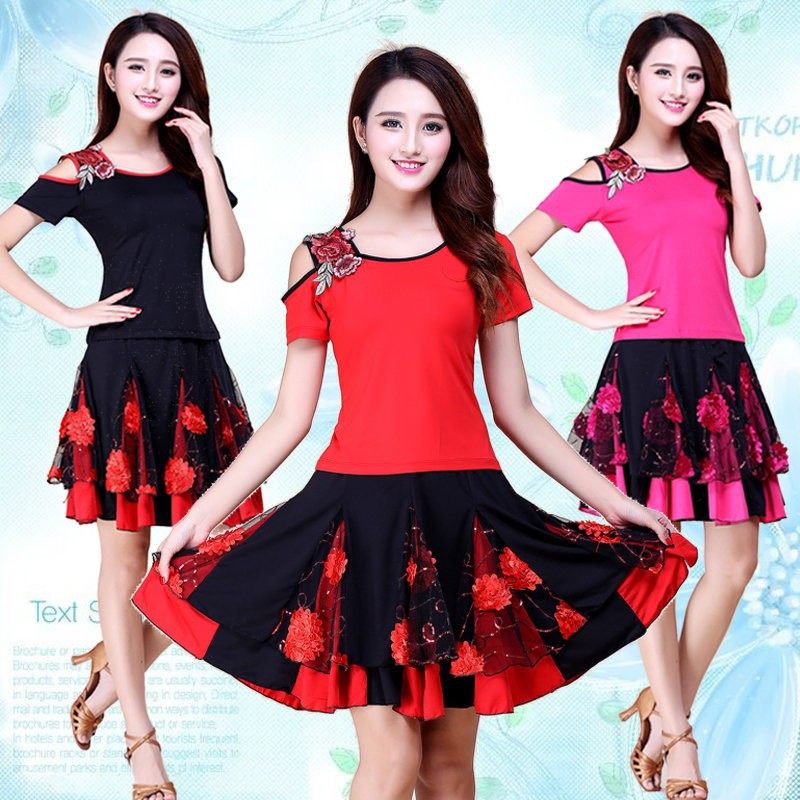 立体花广场舞服装新款秧歌服裙子