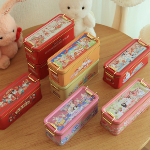 复古造型喜糖盒伴手礼盒铁盒凤梨酥雪花酥蔓越莓饼干包装搭扣铁盒