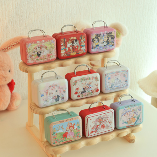 复古手绘插画马口铁喜糖盒