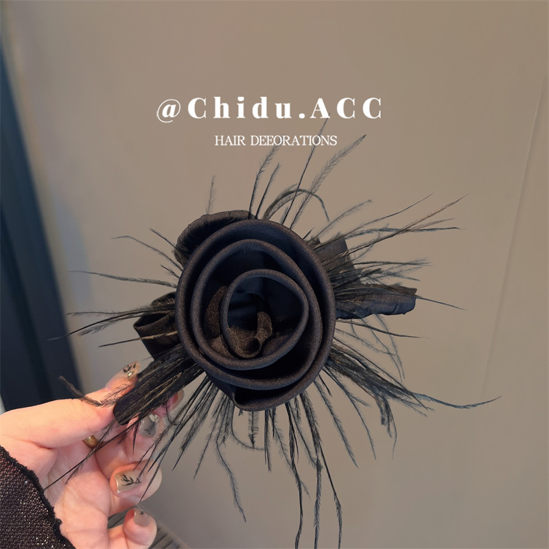 花朵羽毛抓夹女2024新款高级感夹子发夹后脑勺鲨鱼夹大号夏天发饰,饰品/流行首饰/时尚饰品新,发饰,淘宝优惠券,粉丝福利购,淘宝优惠卷