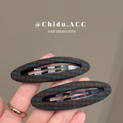 韩系格纹发夹bb夹女2025新款高级感前额刘海侧边夹碎发发卡头饰秋