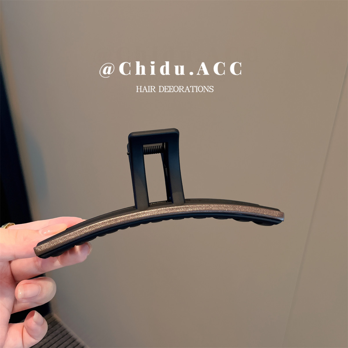 简约皮质轻奢超大号发抓发量多抓夹后脑勺发夹黑色高级感发饰盘发