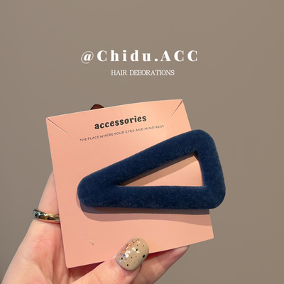 秋冬丝绒水滴bb夹成人发夹女后脑勺卡子侧边小碎发整理边夹刘海夹