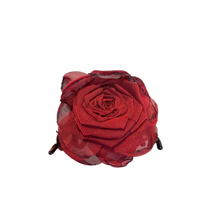 红色玫瑰花朵发夹女2024新款高端头饰盘发抓夹鲨鱼夹中号夹子发卡