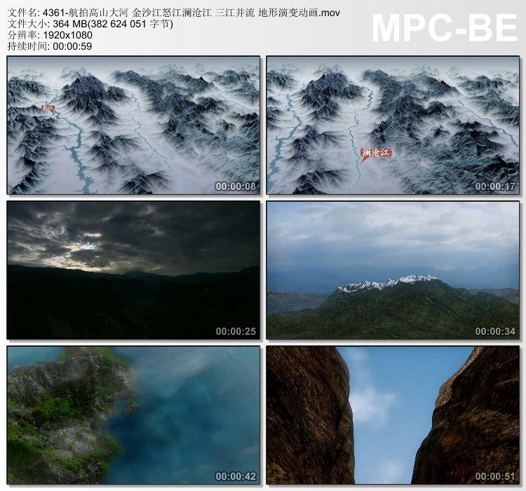 航拍高山大河金沙江怒江澜沧江 三江并流 地形演 高清视频素材