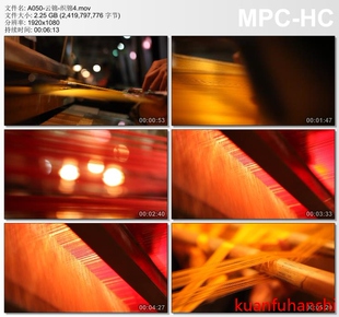 南京云锦 织锦工艺 江宁织造 织布机 高清视频素材