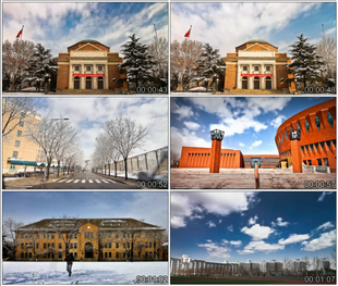 北京清华大学清华园四季校园风光雪景视频素材