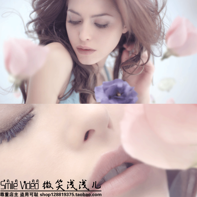 唯美花朵飘落 时尚模特香水广告高清实拍视频素材