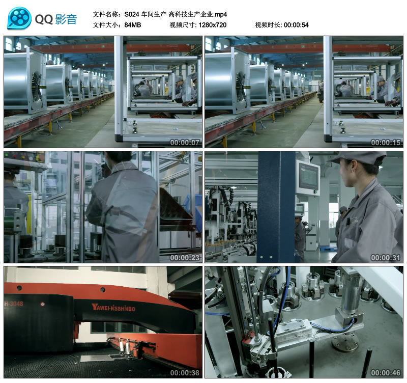 高科技经济发展企业机器人生产线自动化流水工厂车间高清视频素材