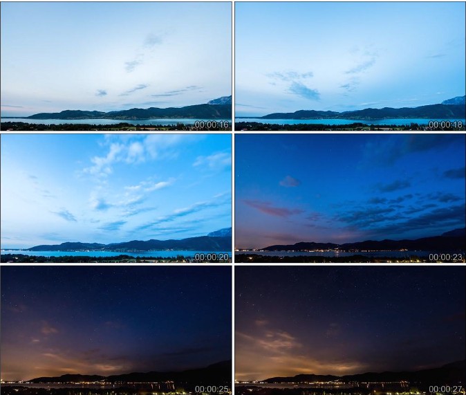 高清实拍视频素材整个夜晚海边夜景