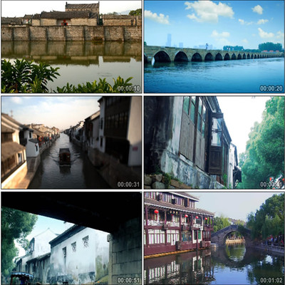 江南水乡 历史古镇 乌镇 徽派建筑 乡村 实拍视频素材