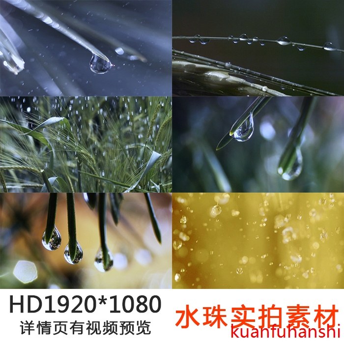 水珠水滴高清实拍视频素材风景自然城市航拍运动农业建筑高清素材