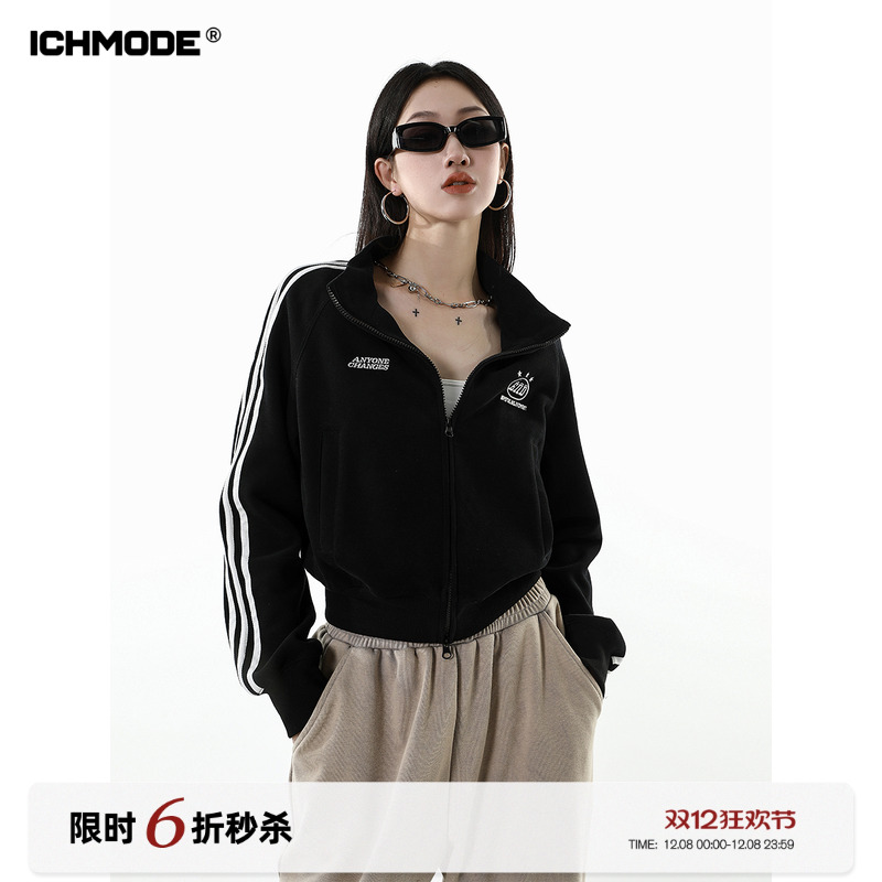 短款立领高级感美式休闲上衣