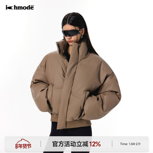 ICH MODE 美式复古立领短款棉服女2025新款冬季保暖加厚外套棉袄