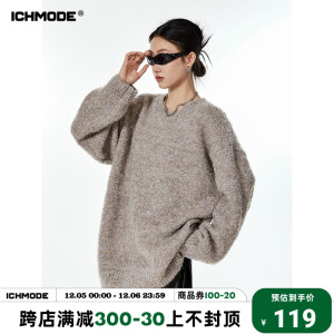 ICH MODE 美式复古套头慵懒风毛衣秋冬女款2024新款冬季针织上衣