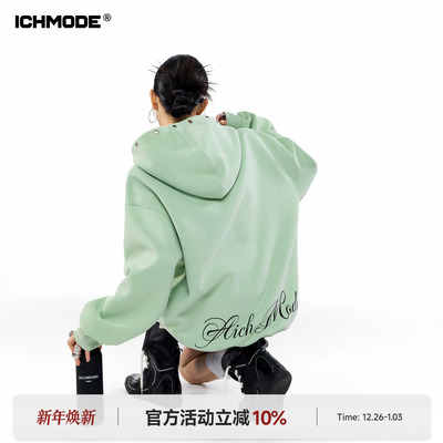 美式宽松连帽卫衣女帽衫新款