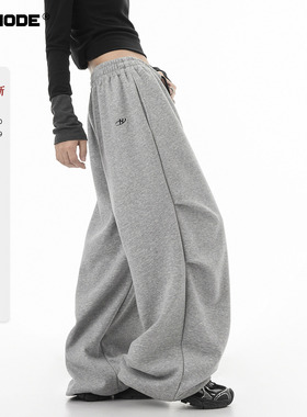 ICH MODE 美式伞兵运动裤卫裤女宽松工装裤直筒阔腿裤休闲裤新品