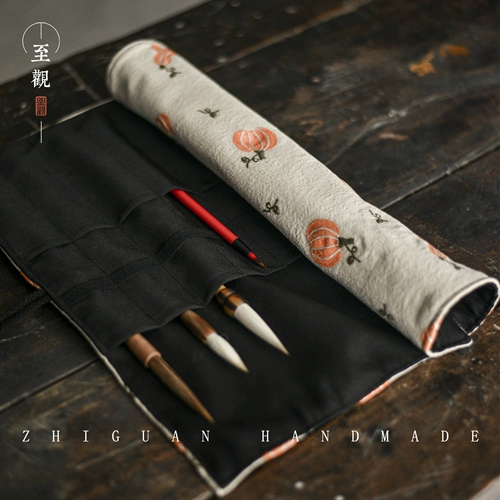Штора, большая портативная кисть для письма, точилка, свежий пенал, с вышивкой