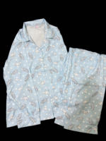 Yameko original water-colored cat pajamas, subculture fishbone cat head ice silk short-sleeved shirt, long pants, set shirt, cute and homebody thumbnail 2