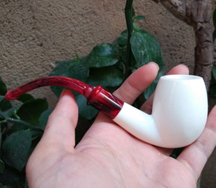 土耳其REIS天然原块海泡石手工大师各款式镂空雕刻光面烟斗特级料