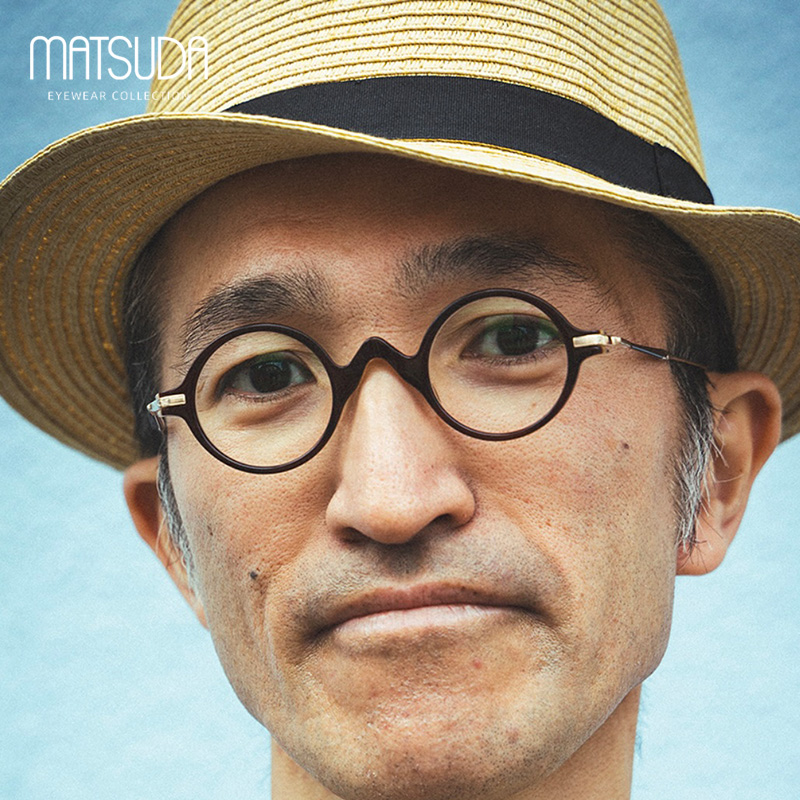日本Matsuda松田复古圆框眼镜框