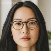 日本吉田京眼镜框男女多边形切边全框商务板材复古透明眼镜架516