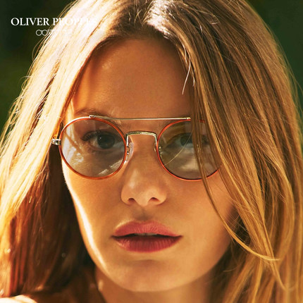 Oliver Peoples墨镜超轻纯钛Etlin复古圆框小框男女太阳镜OV1355T