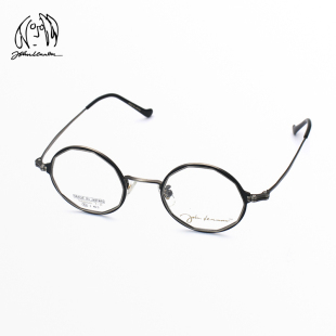 日本约翰列侬眼镜框高度数近视全框复古小圆框金丝手工眼镜架P303