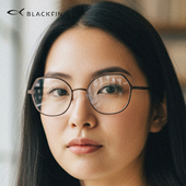 Blackfin眼镜框女超轻纯钛小众设计大脸时尚 大框手工眼镜架BF937