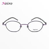 日本Onbeat眼镜框女小众超轻纯钛时尚 46mm小框手工近视眼镜架808