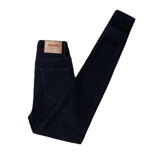 黑色高腰铅笔牛仔裤女紧身2025春秋新款弹力修身显瘦加绒小脚裤子