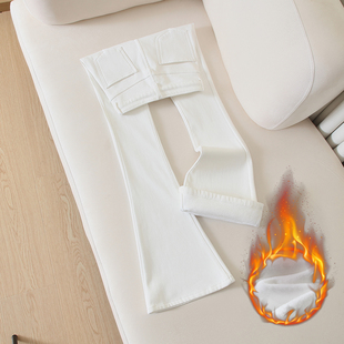 白色加绒微喇牛仔裤女2025秋冬新款高腰修身显瘦弹力小个子喇叭裤