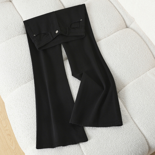 黑色紧身微喇牛仔裤女2026春秋新款高腰修身显瘦百搭弹力喇叭裤子