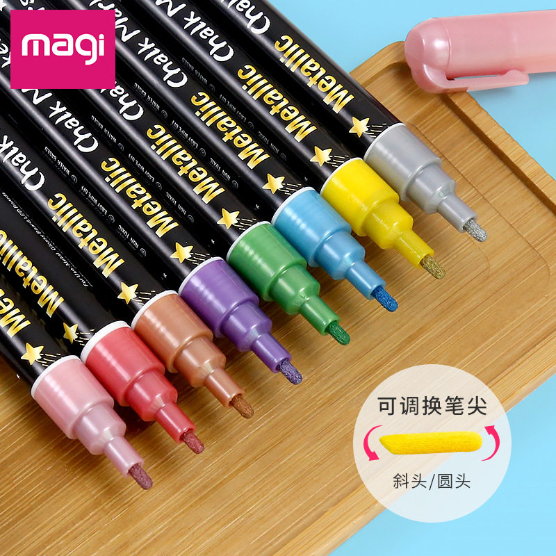 索美奇金属8色3mm6荧光板专用笔电子发光黑板广告牌可擦液体新品
