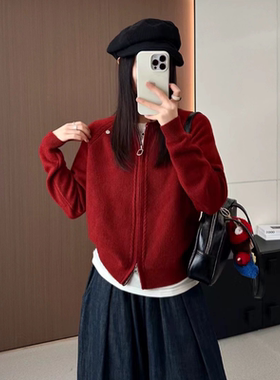 2025新款韩版宽松显瘦圆领长袖针织衫女百搭休闲毛衣上衣