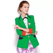Nuo loạt mùa xuân và mùa thu cổ phiếu mới của phụ nữ đơn giản phù hợp với màu khảm tương phản mỏng 4Y042 - Business Suit