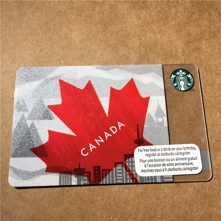 星巴克加拿大卡2013红枫叶国家卡全新未刮仅供收藏