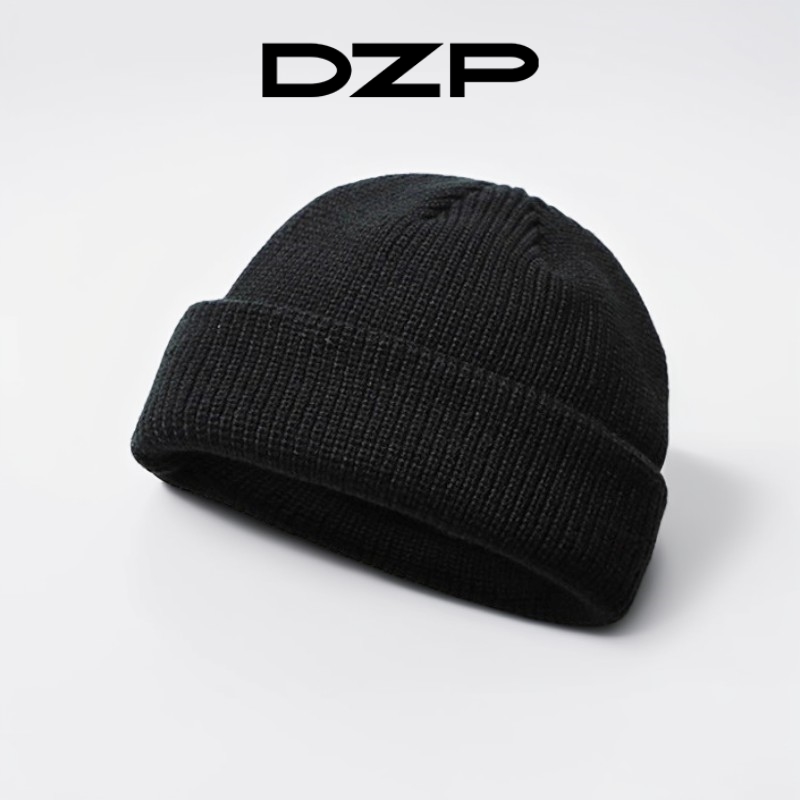 DZP圆顶女雅痞针织帽潮牌毛线帽薄款瓜皮帽男保暖套头冷帽秋冬