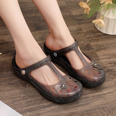 VEBLEN洞洞鞋女夏防滑平底沙滩鞋