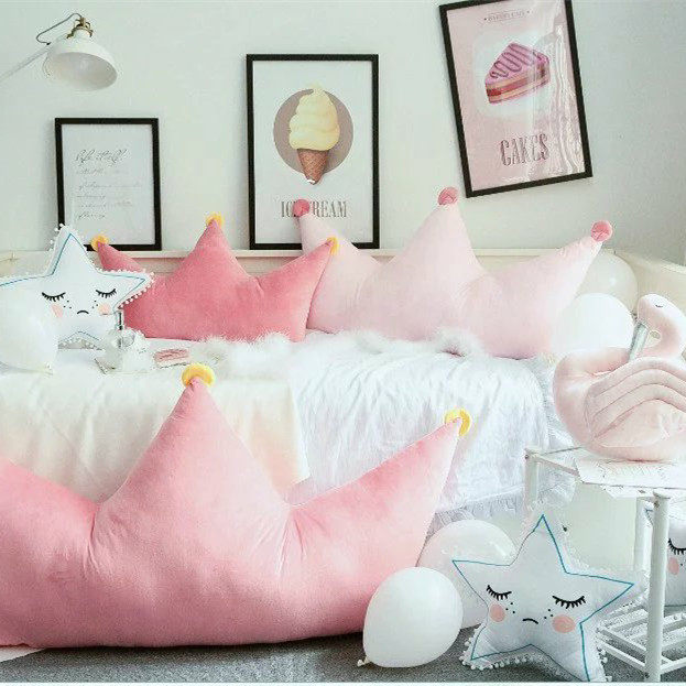 ins北歐皇冠床頭五角星抱枕榻榻米大靠墊靠背枕兒童房嬰兒床枕頭在類目 居家布藝, 靠墊/抱枕中 - 來自Buy2taobao.com提供專業的淘寶代購服務