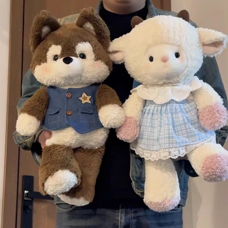 日本森林跑跑狐狸哈士奇毛绒玩具小羊公仔狼玩偶布娃娃生日礼物女,玩具/童车/益智/积木/模型,毛绒/玩偶/公仔/布艺类玩具,淘宝优惠券,粉丝福利购,淘宝优惠卷