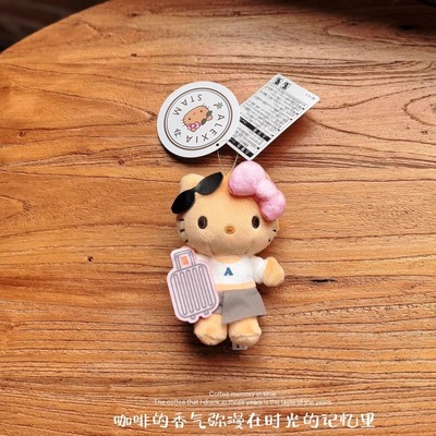 山吉黑皮kitty猫行李箱包包挂件