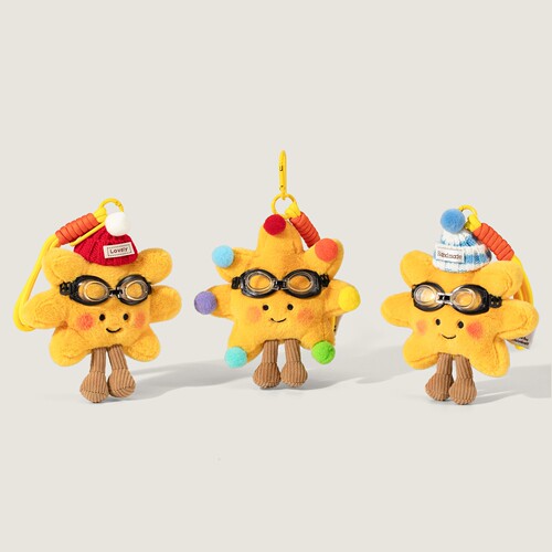 山吉彩虹太阳花毛绒包包挂件