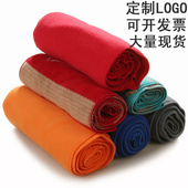 包邮 大红摇粒绒抓绒围巾帽子冬季 围脖可绣字定做男女年会LOGO黑色